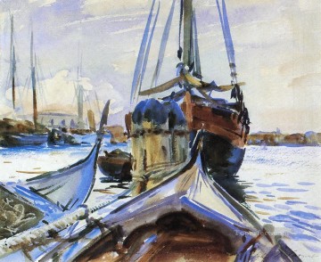 Dockscape Painting - Venice boat John Singer Sargent